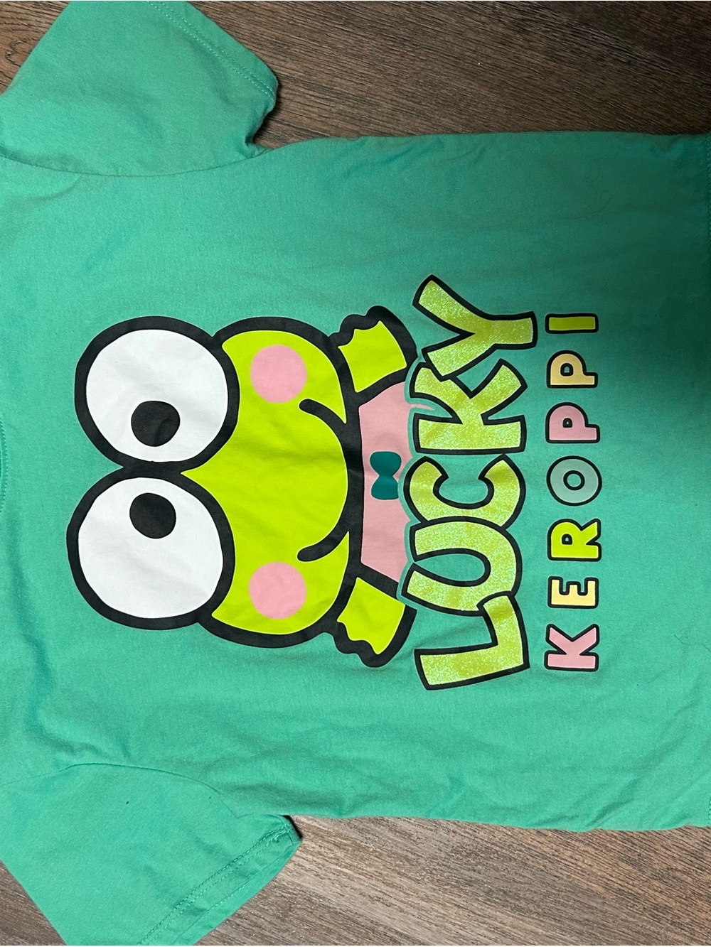 Sanrio Keroppi Graphic Tee in Mint Green and Lime